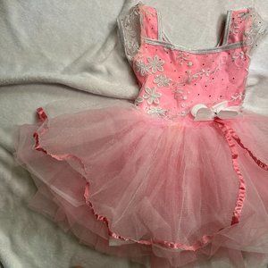 Curtain Call Pink Tutu Flower Ballet Dress Girls Size CXS or 2T